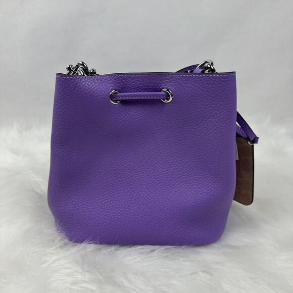 Coach Rowan Bucket Bag Shoulder/Crossbody In Leather & Canvas Iris CBH06 NWT - Picture 4 of 12